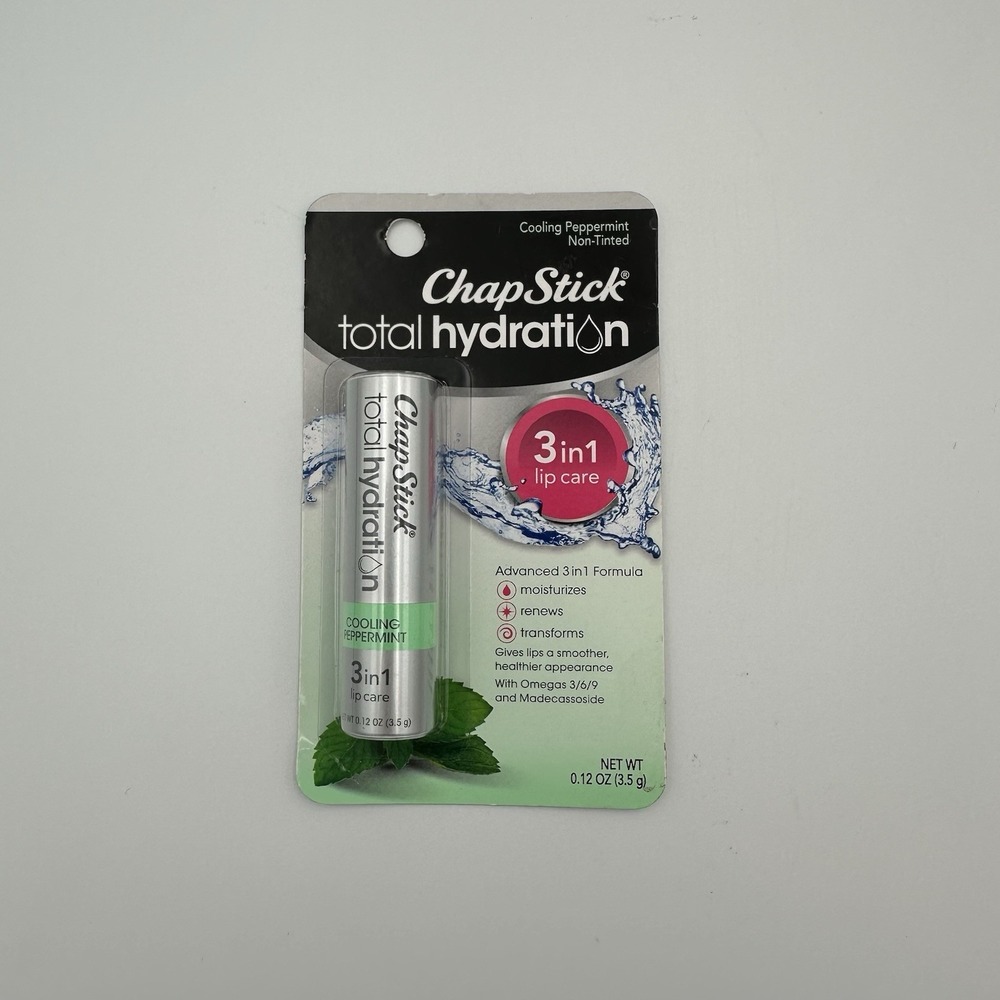 Chap Stick TOTAL HYDRATION 3 in 1 Lip Care COOLING PEPPERMINT Discontinued
